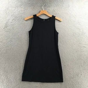 Tommy Bahama A-Line Dress Womens M Solid Black Sleeveless Zip Pullover Casual - Picture 1 of 13