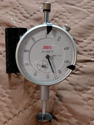 SPi 24-333-7 Precision Swiss Instument Dial Indicator W/Mounting Block - Image 1 of 4