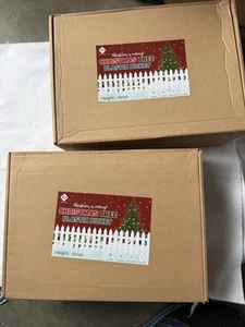 NIB WHITE CHRISTMAS TREE PLASTIC PICKET FENCE 12 PC 12 TALL 54" LONG - Picture 1 of 2