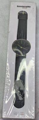 Lambretta Cesare 42 Black Dial on Black Leather & Silver Mesh Band Duo-Set NIB! - Image 1 of 4