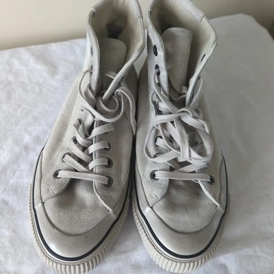 Tênis Allsaints Dumont camurça giz monocromático cinza masculino tamanho 7 Hi Top  - Imagem 1 de 4