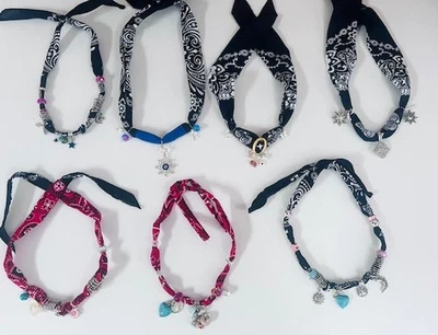 Bandana Collares Paparazzi A GRANEL Festival Boho Hippie Joyería Ajustable Atado Foto 1 de 4