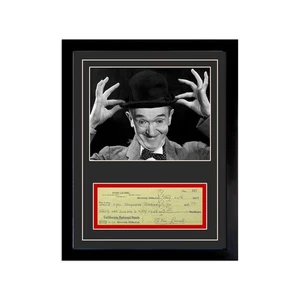 Stan Laurel Signed Cancelled Check Framed Display - Picture 1 of 5