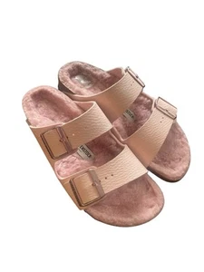 Birkenstock Arizona Shearling Buckle Desert Dust Light Rose Sandal 6.5 US NWOT - Bild 1 von 7