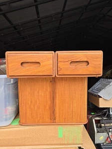 Mid Century Danish Modern Teak Aufbewahrungsbox mit Schublade 3 Fische Wow tolle Arbeit - Bild 1 von 18
