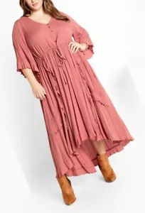 CITY CHIC Cadence Dress in Roswood Plus Size Small/16 NWT - Picture 1 of 7