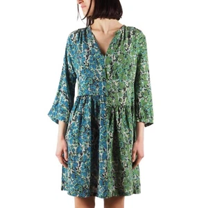 Missoni Women's Silk Green Blue Abstract Print Mini Dress Size IT 46 / US 10 - Picture 1 of 10