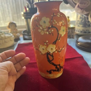 Vintage Asian Vase Pottery with White Blossoms Marked Made in Japan approx. 6" - Picture 1 of 7