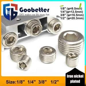 BSP Internal Hex Blanking Plug Blanking Cap Male Thread Plumbing Fitting 1/8-1/2 - Picture 1 of 9