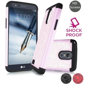 for LG Stylo 3/Stylus 3 Plus Marble Girls Cute Shockproof Hybrid Case W/ Screen - Picture 1 of 21