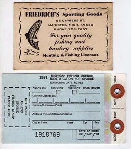 FRIEDRICH'S SPORTING GOODS HUNTING & FISHING LICENSE HOLDER -MICHIGAN DEER PATCH - Picture 1 of 1
