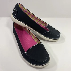 Zapatos negros CROCS Melbourne Vamp planos sin cordones para mujer talla 7 modelo 11815 - Imagen 1 de 9