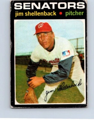 VINTAGE BASEBALL CARD O-PEE-CHEE 1971 WASHINGTON SENATORS JIM SHELLENBACK  NO61 - Image 1 of 2