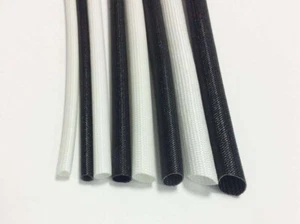 1mm-25mm Silicone Fibreglass Sleeving Heat Resistant Wire Cord Tube White/Black - Picture 1 of 3