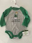 NWT St. Patricks Day Long Slv Romper Sz 6-9M I Can Drink You Under the Table
