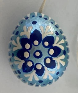 Osterei Wachtelei ca. 3 cm Ostern Osterstrauch Osteranhänger Handarbeit 3164/22 - Picture 1 of 3