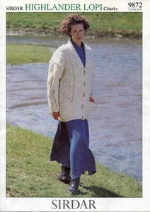 Sirdar Highlander Lopi Chunky Cardigan 9872  30 - 44 " - Picture 1 of 2