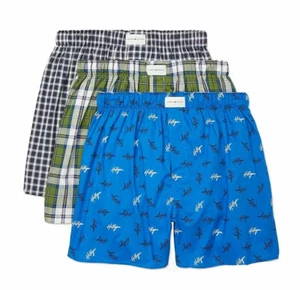 TOMMY HILFIGER HOMBRE X3 - SZ HUNTER MEDIUM - PACK SLIM FIT WOVEN BOXER UNDERWEAR - Imagen 1 de 1