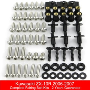 Kit de tornillos de pernos de carenado completo de acero inoxidable aptos para 06-07 Kawasaki ZX-10R - Imagen 1 de 9