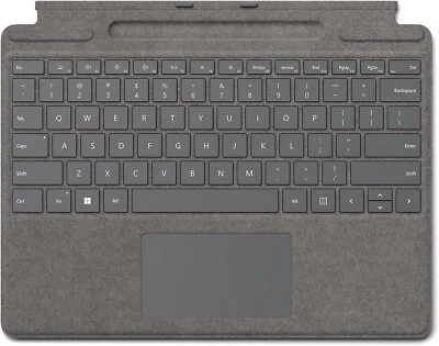 Platinum - for Surface Pro 11,10,9,8,X - Type Cover Keyboard Signature Alcantara - Image 1 of 3