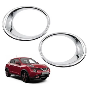Pair Head Lamp Light Cover Chrome Trim Fits Nissan Juke Hatchback 2016 - 2017 - Picture 1 of 5