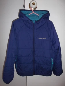 "MONT-BELL" KIDS ZIP HOODIE REVERSIBLE JACKET - BLUE - SIZE 130 (8 Yrs) - Picture 1 of 2