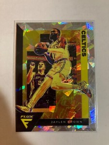 2020-21 Panini Flux #8 Jaylen Brown SP Silver Cracked Ice Prizm Boston Celtics