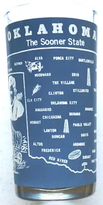 Vintage Oklahoma souvenir state glass, Rare Dark Gray Color - Picture 1 of 4