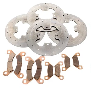 2013 2014 Arctic Cat Wildcat 4 1000 Front & Rear Brake Rotors & Brake Pads - Picture 1 of 5