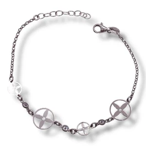 Bracciale Donna argento 925% da 19 cm con anellini - Picture 1 of 8