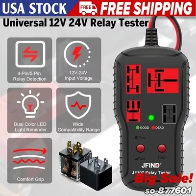 Probador de relé de coche Probador de voltaje Universal 12-24V LED Luz indicadora Automotriz Foto 1 de 4