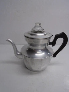 Vintage "PURE ALUMINUM" COFFEE POT w/ INSIDE BASKET - BEAUTIFUL! - Picture 1 of 20