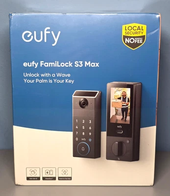Eufy FamiLock S3 Max Bloqueo Inteligente Palma Vena Reconocimiento Deadbolt Timbre 2K Cámara Foto 1 de 4