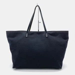 FENDI Hand Bag Tote Purse Canvas Navy Authentic - Picture 1 of 24