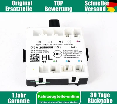 Mercedes Classe C 205 A2059006113 Unità Di Controllo Porta Posteriore Sinistra - Immagine 1 di 4