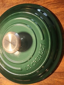 Le Creuset Enameled Cast Iron #24 LID ONLY Green Made n France XLNT todate stock - Picture 1 of 5