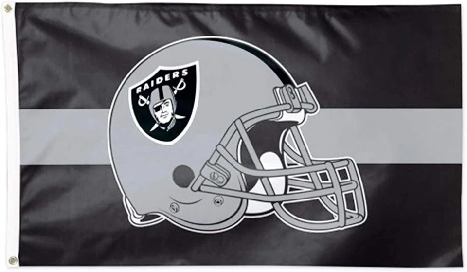 Bandera Las Vegas Raiders Premium 3x5 pies, diseño de casco de bar, metal... Foto 1 de 1
