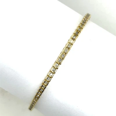 Diamond Tennis Bracelet – 2.0ct Total, Set in 14ct Yellow Gold - Image 1 of 4