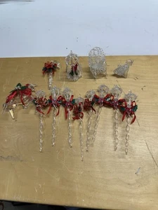 13 Vintage Hand Blown Clear Glass Assortment Christmas Ornaments Unicorn - Picture 1 of 10