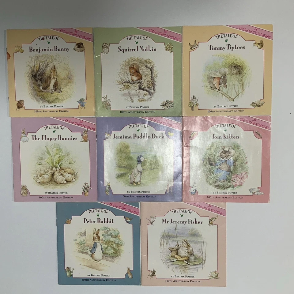 8 Beatrix Potter Peter Rabbit Booklets 100th Anniversary Collection No Stickers - Image 1 of 4