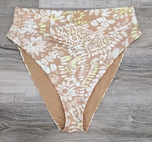 Aerie Badeanzug Unterteil hoch tailliert hoch geschnitten frech hellbraun - Bild 1 von 6