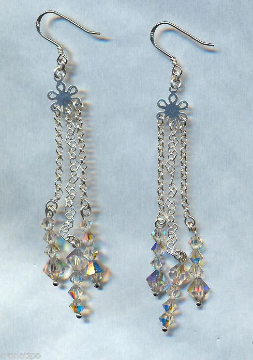 Orecchini in argento 925 con Swarovski Crystal AB - Immagine 1 di 1