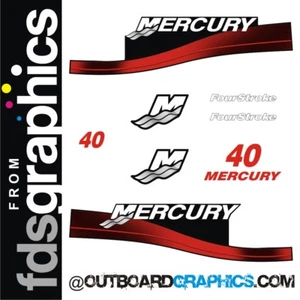 Mercury 40hp four stroke outboard decals/sticker kit - Picture 1 of 1