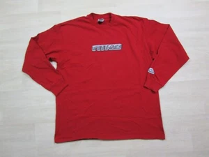 Vintage Nike Shirt Mens (XL) Red Swoosh Check Spellout Logo Long Sleeve 90s - Picture 1 of 9