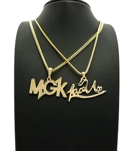 NUEVO MGK & CORDÓN HIP HOP COLGANTE 24" CAJA Y CADENA CUBANA COLLAR CONJUNTO RC2404 - Imagen 1 de 15