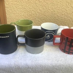Starbucks Ceramic Mugs Lot Of 5 - 12oz -14oz All Are In Excellent Condition - Picture 1 of 16
