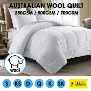 Aus Wool Luxury Winter 100% Merino Wool Quilt Doona All Size 200/350/500/700GSM - Picture 1 of 15