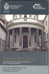 manueduc   San Marino 2014  CARTERA  2 EUROS BRAMANTE   Nueva - Picture 1 of 1