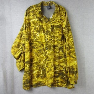 Mossy Oak Shirt Mens 3XL Yellow Camo Vented Outdoor Hunting Fish Snake Desert - Picture 1 of 16