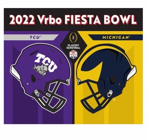 2022 Fiesta Bowl Semi Final TCU Horned Frogs Michigan Wolverines Rally Towel Cover